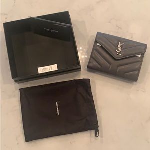 Yves Saint Laurent Asphalt Napa Luir Short Wallet